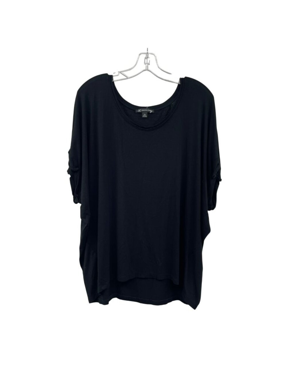 INC International Concepts Womens Top Short Cuffed Sleeve Black/Silver Size XXL